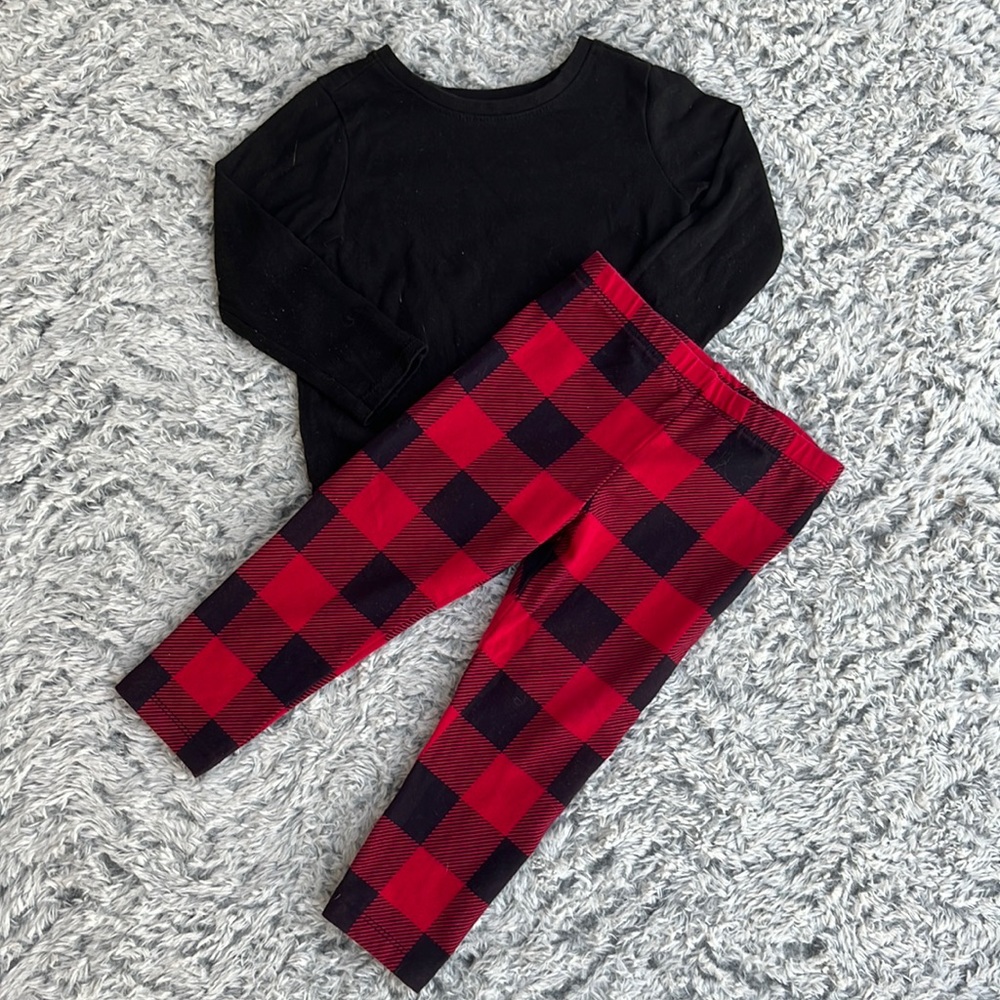 Baby 18 Month Christmas Outfit | Garanimals Long-sleeve & Jumping Beans Leggings